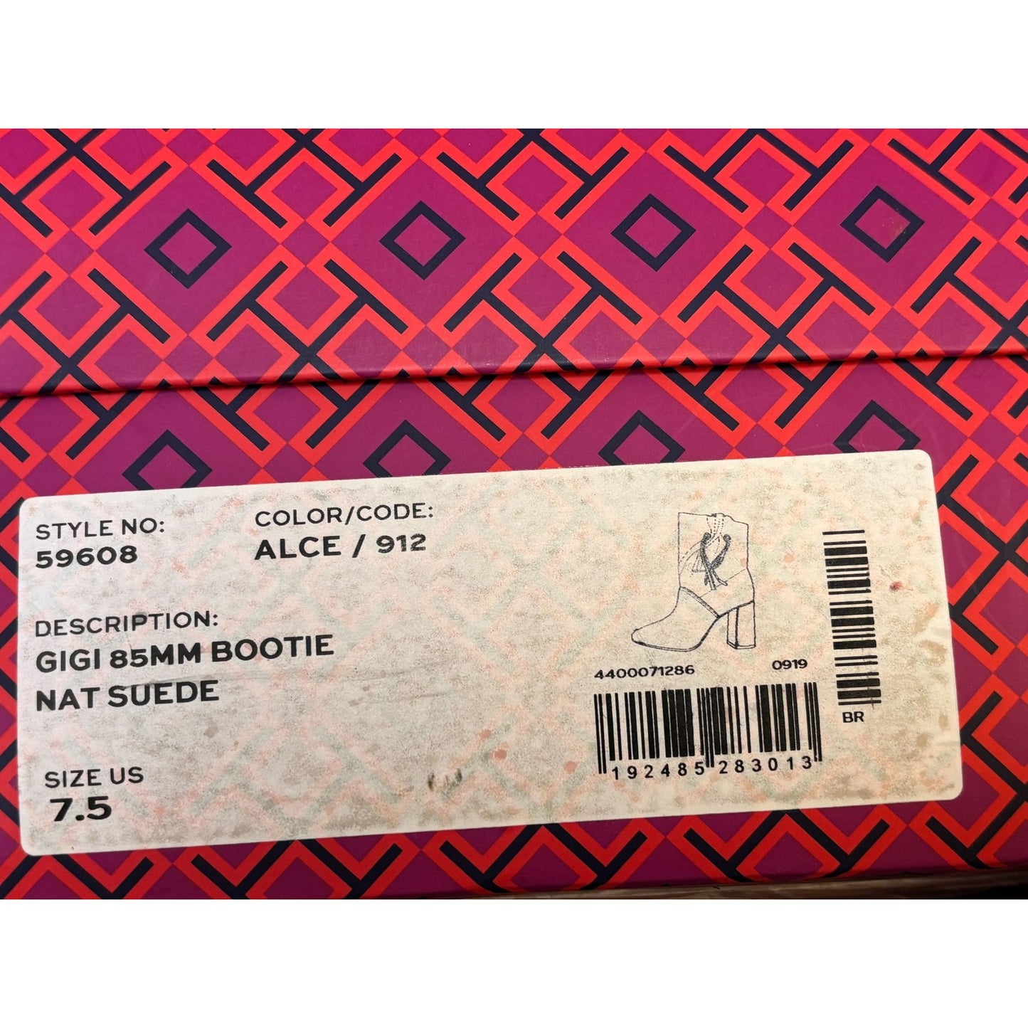 Tory Burch Suede Brown Block Heel Booties Size 7.5