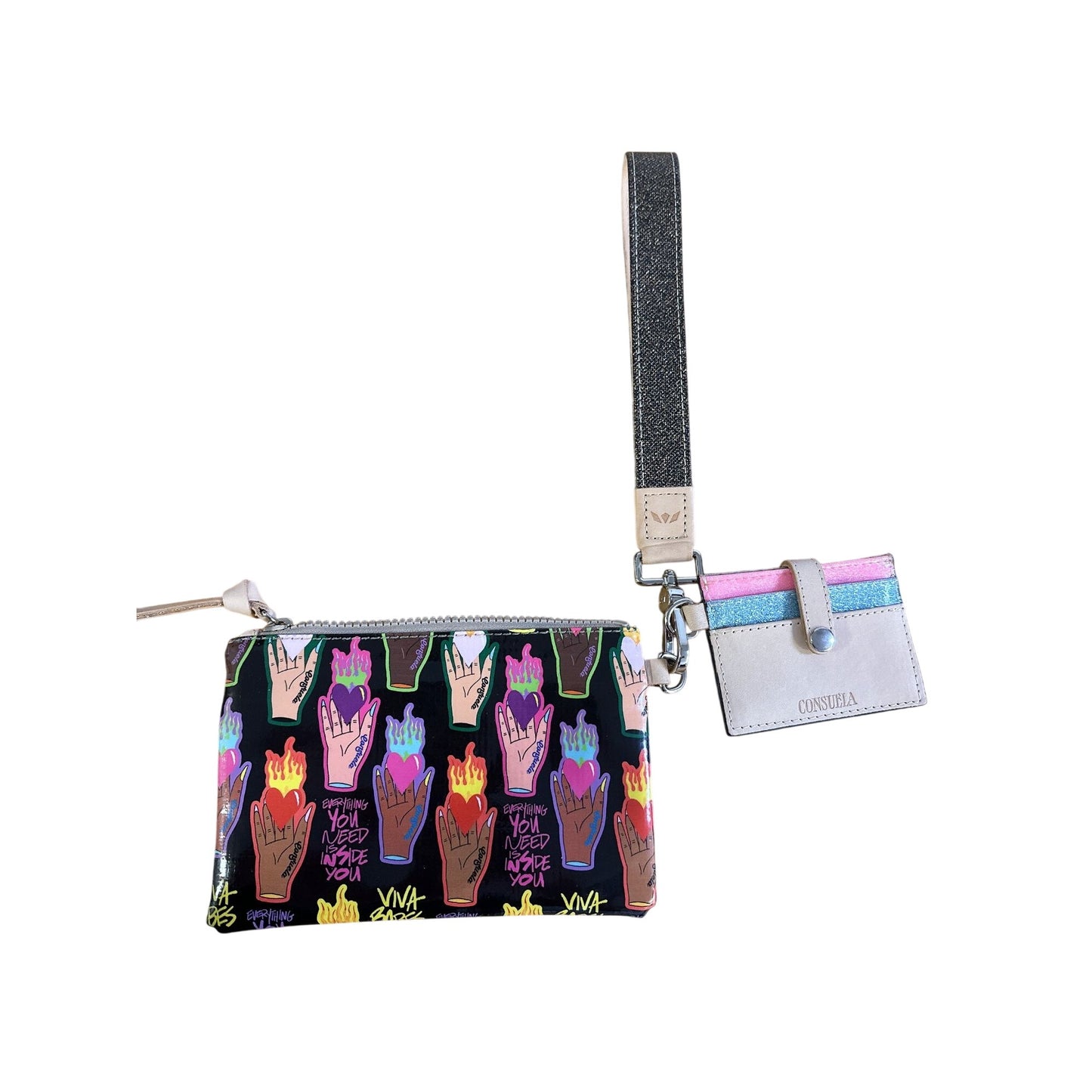 Consuela MTRA Wristlet Cardholder Set Colorful Graphics & Inspirational Text