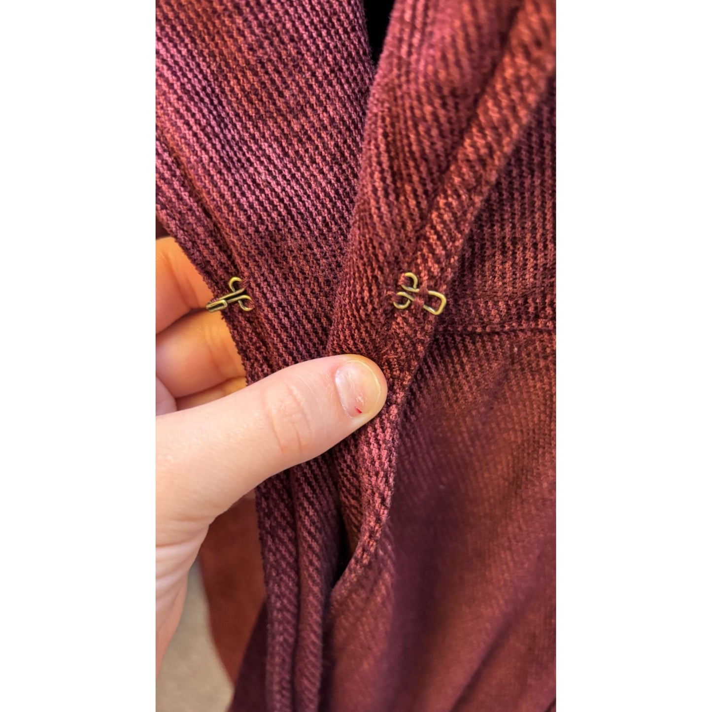 Free People Long Double-Breasted Coat Wine Red Size L