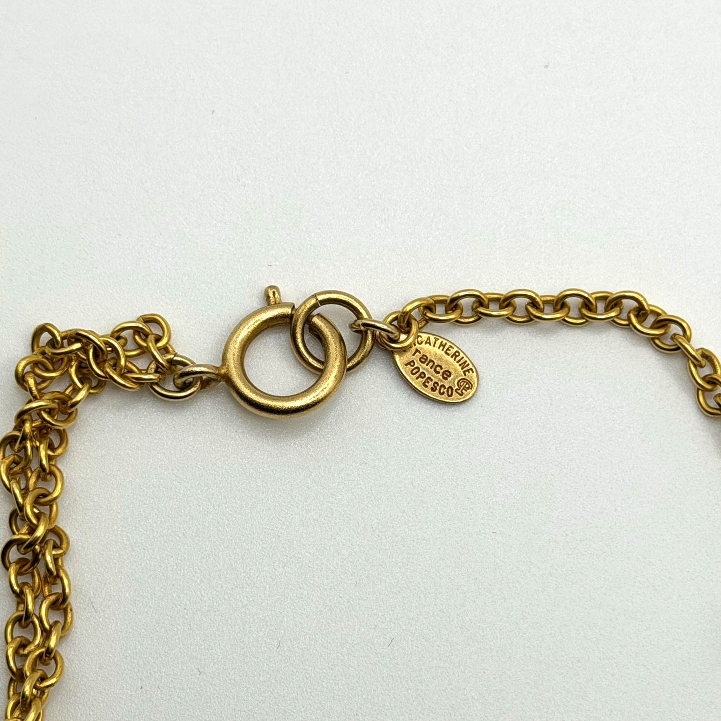 Catherine Popesco Gold Multistrand Chain Necklace With Ivory Beads & Discs