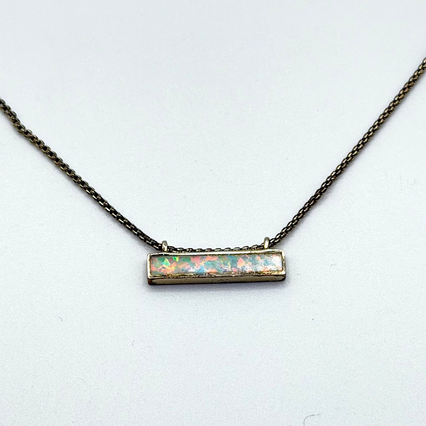 Kendra Scott Horizontal Bar Opal Pendant Necklace Gold-Tone