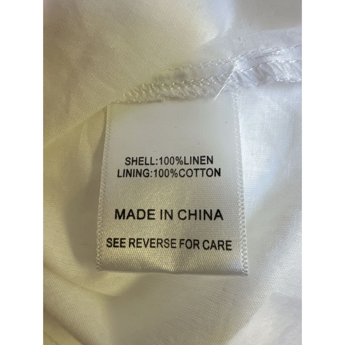 NWT Lucy Paris Linen White Button-Up Midi Dress