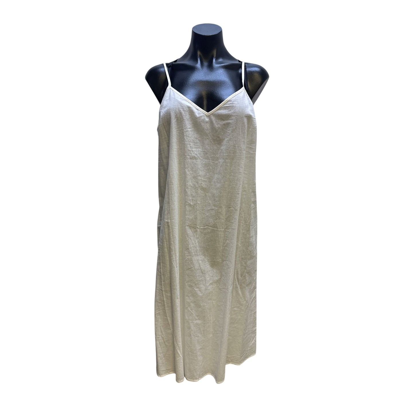 NWT Lucy Paris Linen White Button-Up Midi Dress