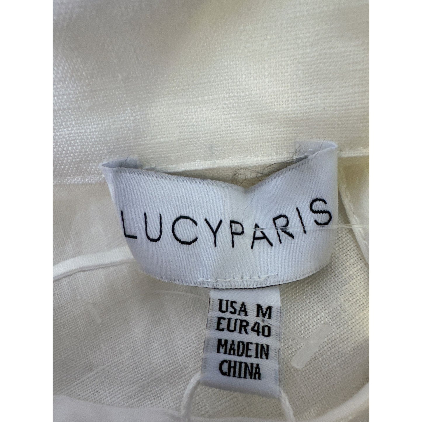 NWT Lucy Paris Linen White Button-Up Midi Dress