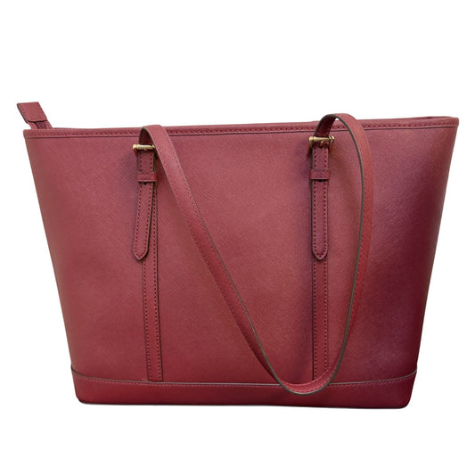 Michael Kors Jet Set Saffiano Leather Tote Dark Cherry Large