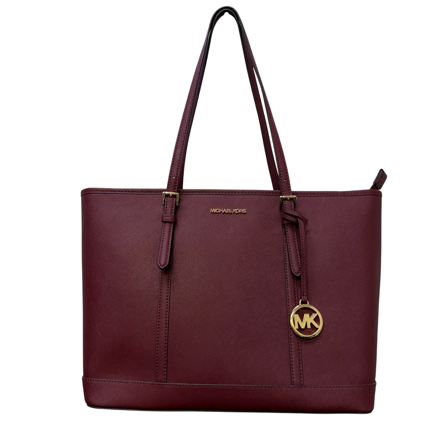Michael Kors Jet Set Saffiano Leather Tote Dark Cherry Large