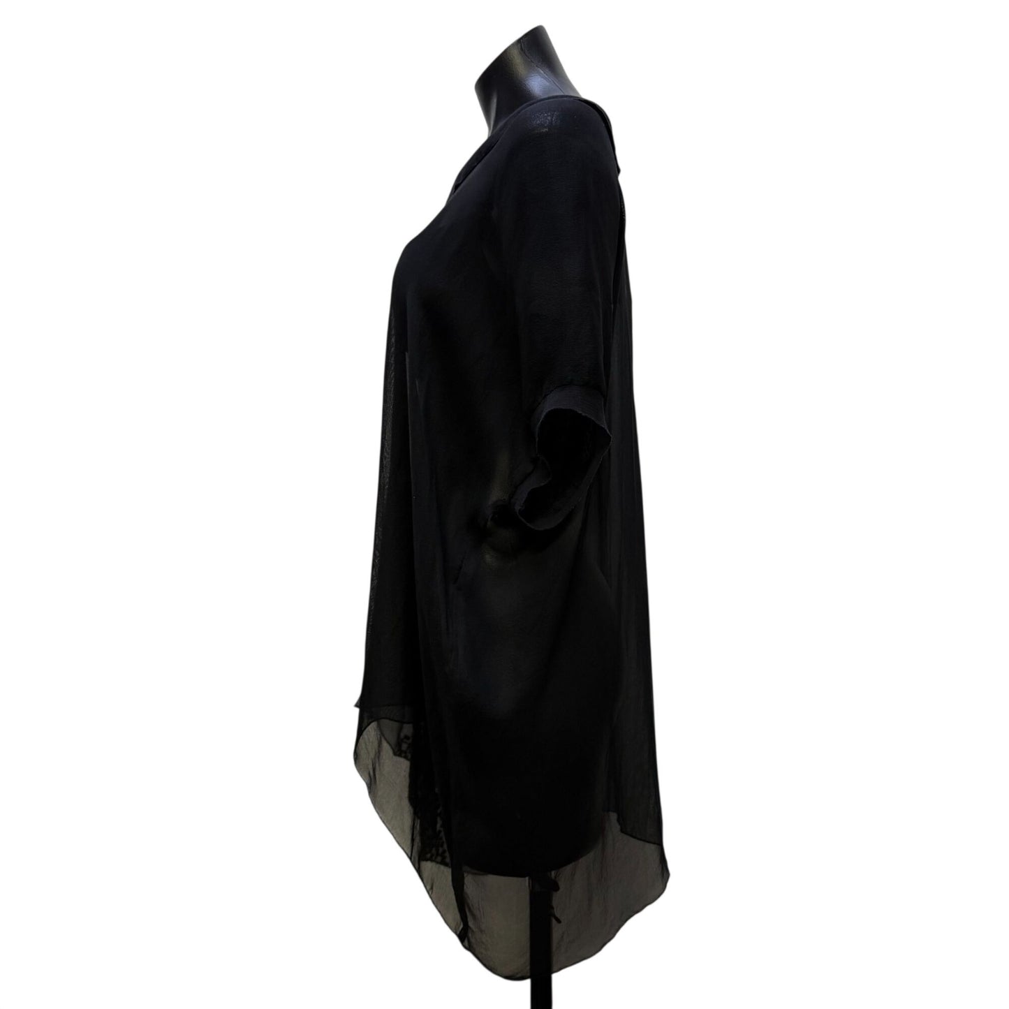 Biya Johnny Was Sheer Black Blouse With Embroidered Details S