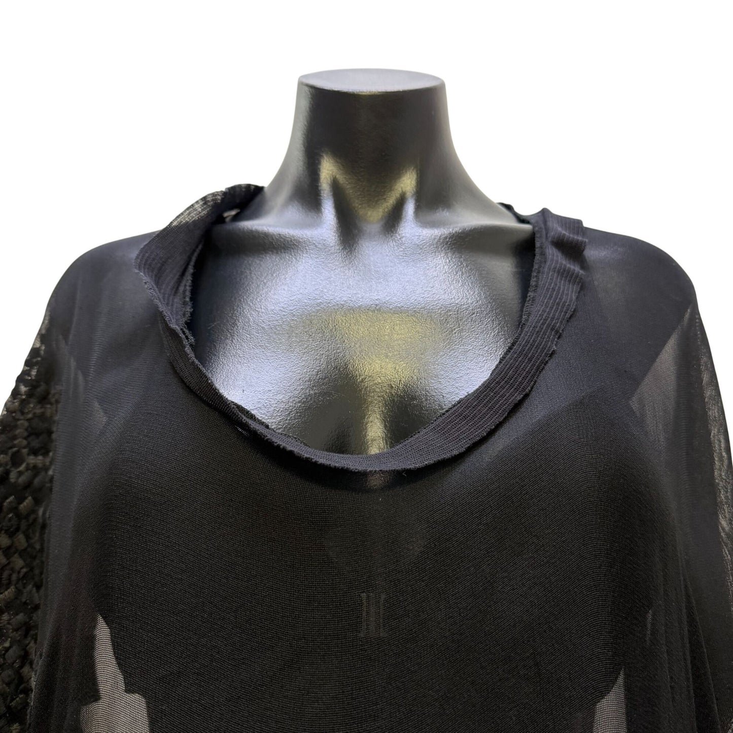 Biya Johnny Was Sheer Black Blouse With Embroidered Details S