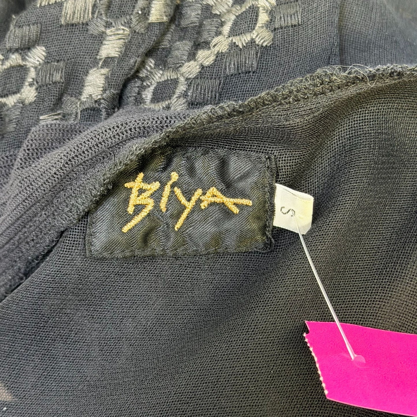 Biya Johnny Was Sheer Black Blouse With Embroidered Details S