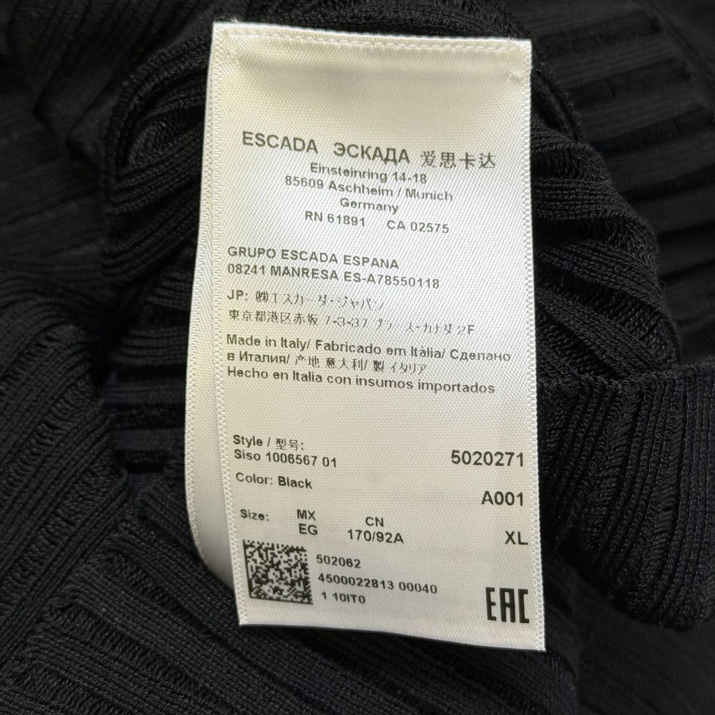 Escada Sleeveless Blouse XL Made In Italy