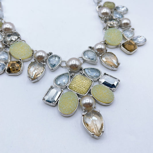 Chico's Statement Cluster Necklace With Adjustable Chain