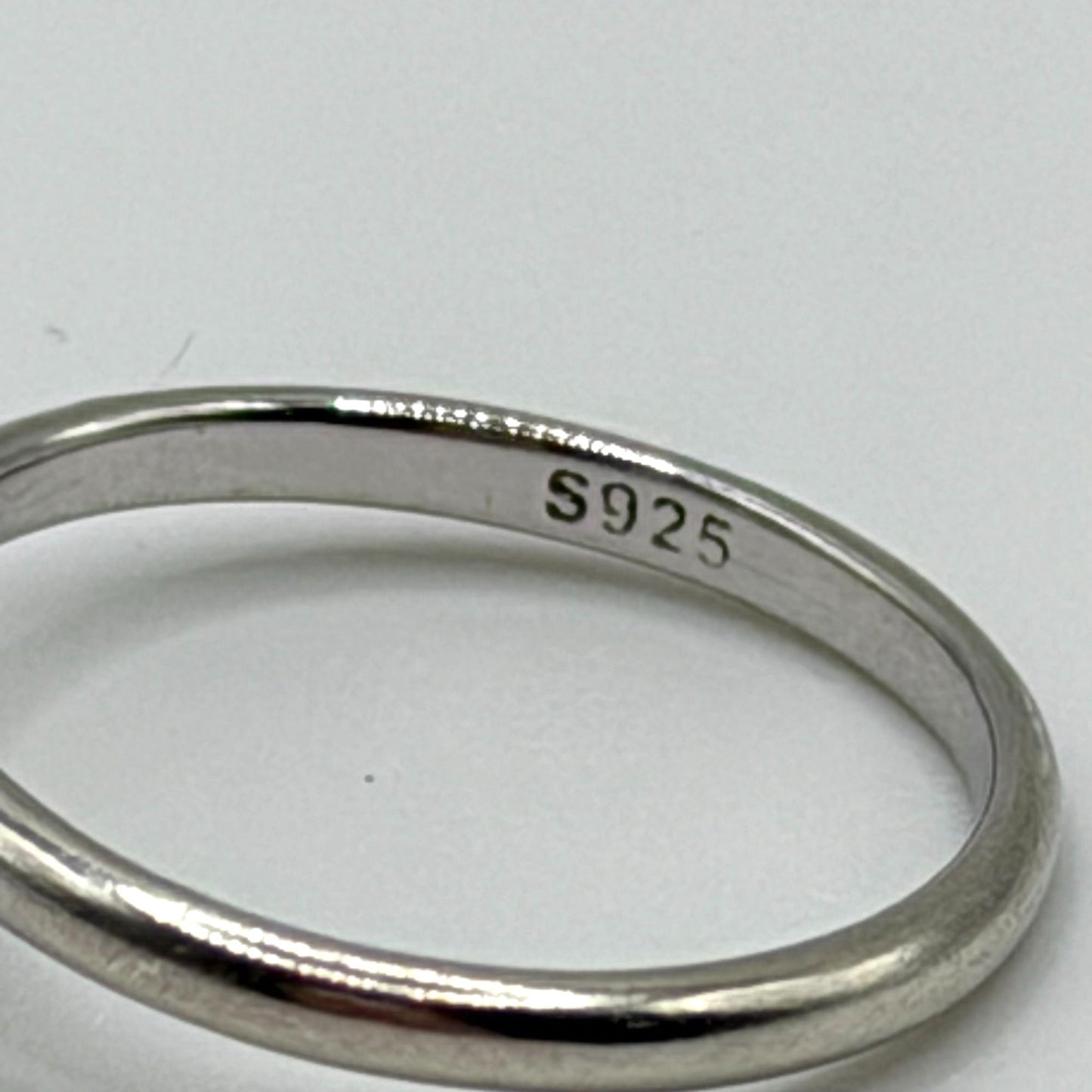 925 Sterling Silver Ring With Pear-Cut Clear Stone Modern Gents Size 6