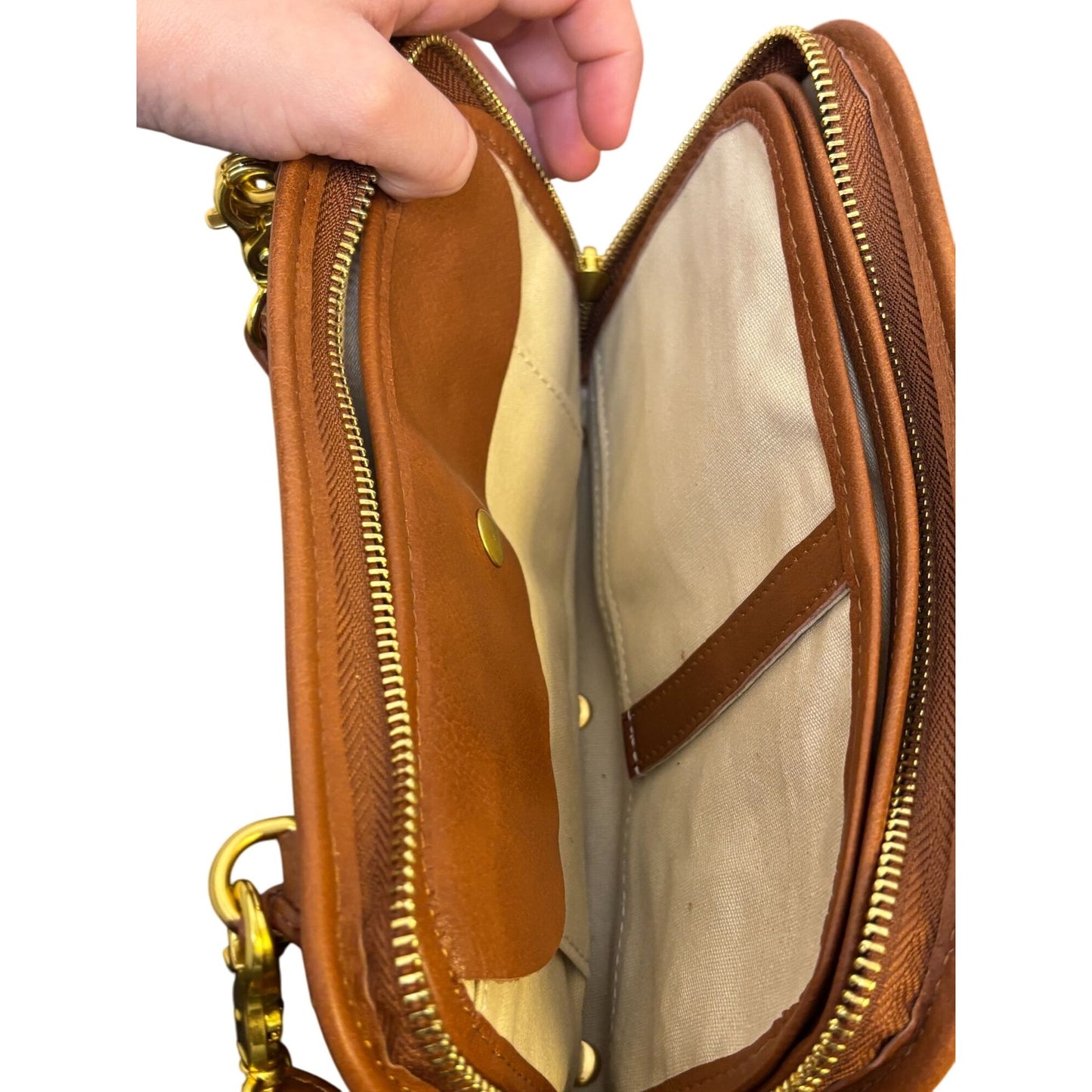 Minooy Uzania Brown Leather Crossbody Bag