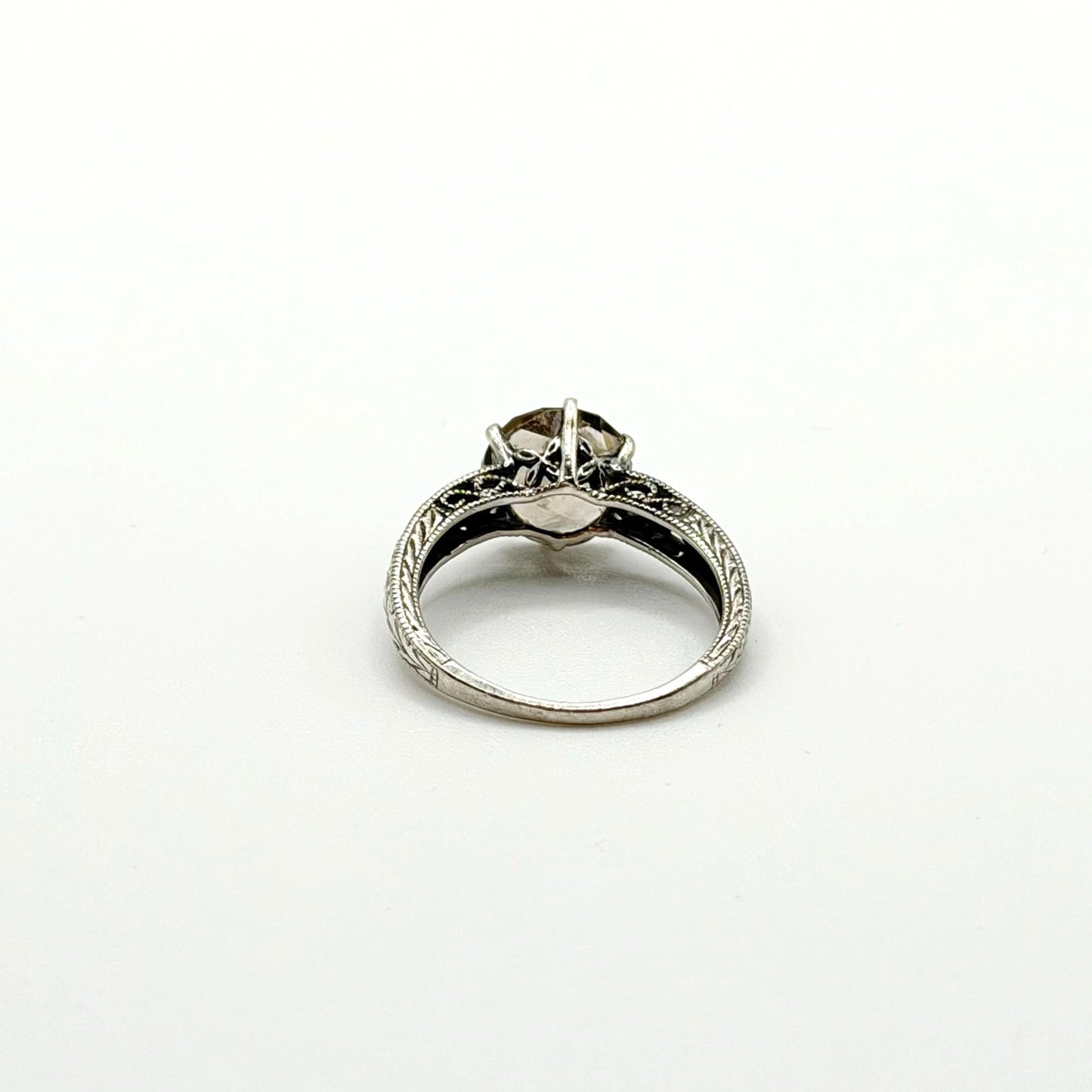 925 Sterling Silver Ring With Round Smoky Quartz Gemstone Size 7