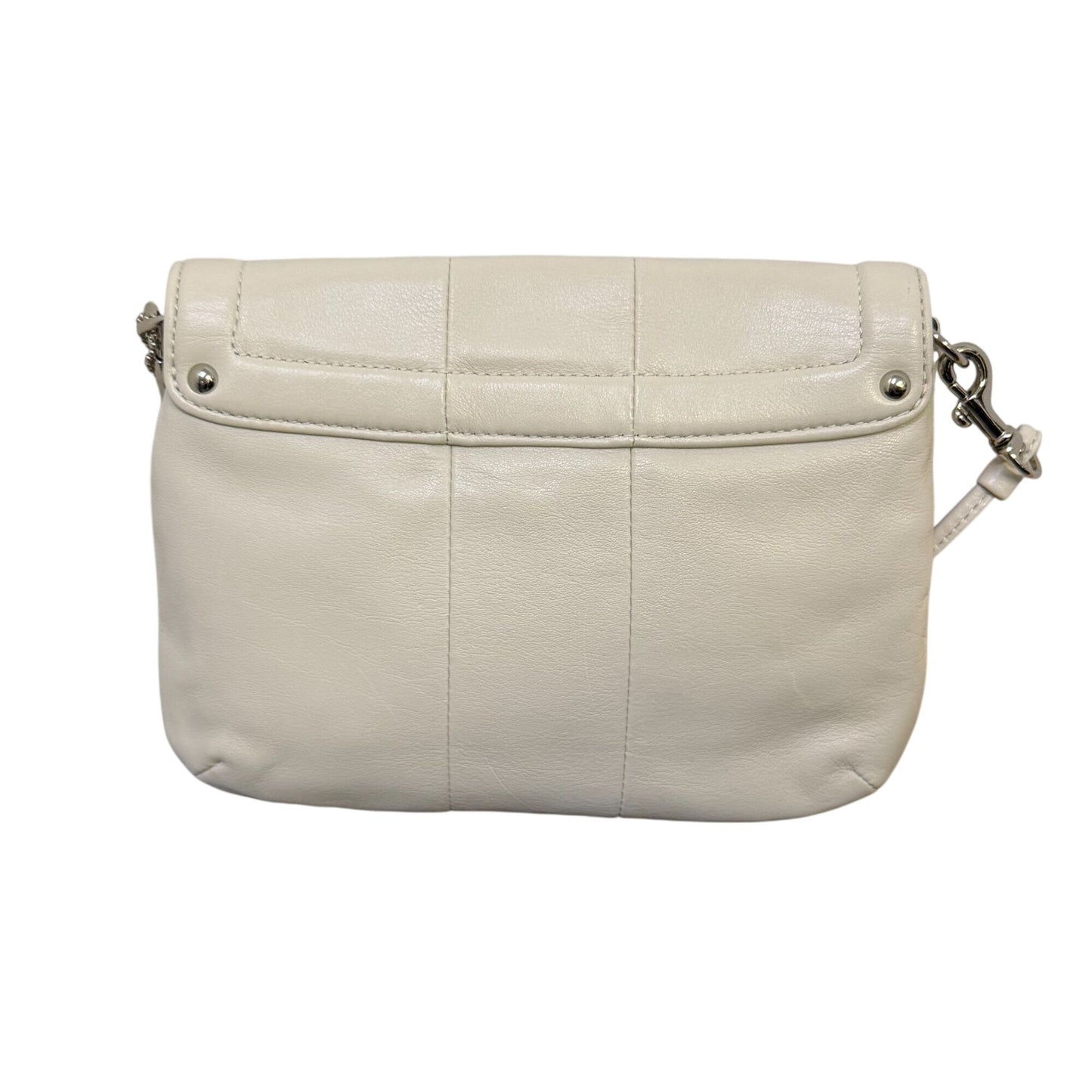 Coach Crossbody Bag Cream Leather With Silver Hardware