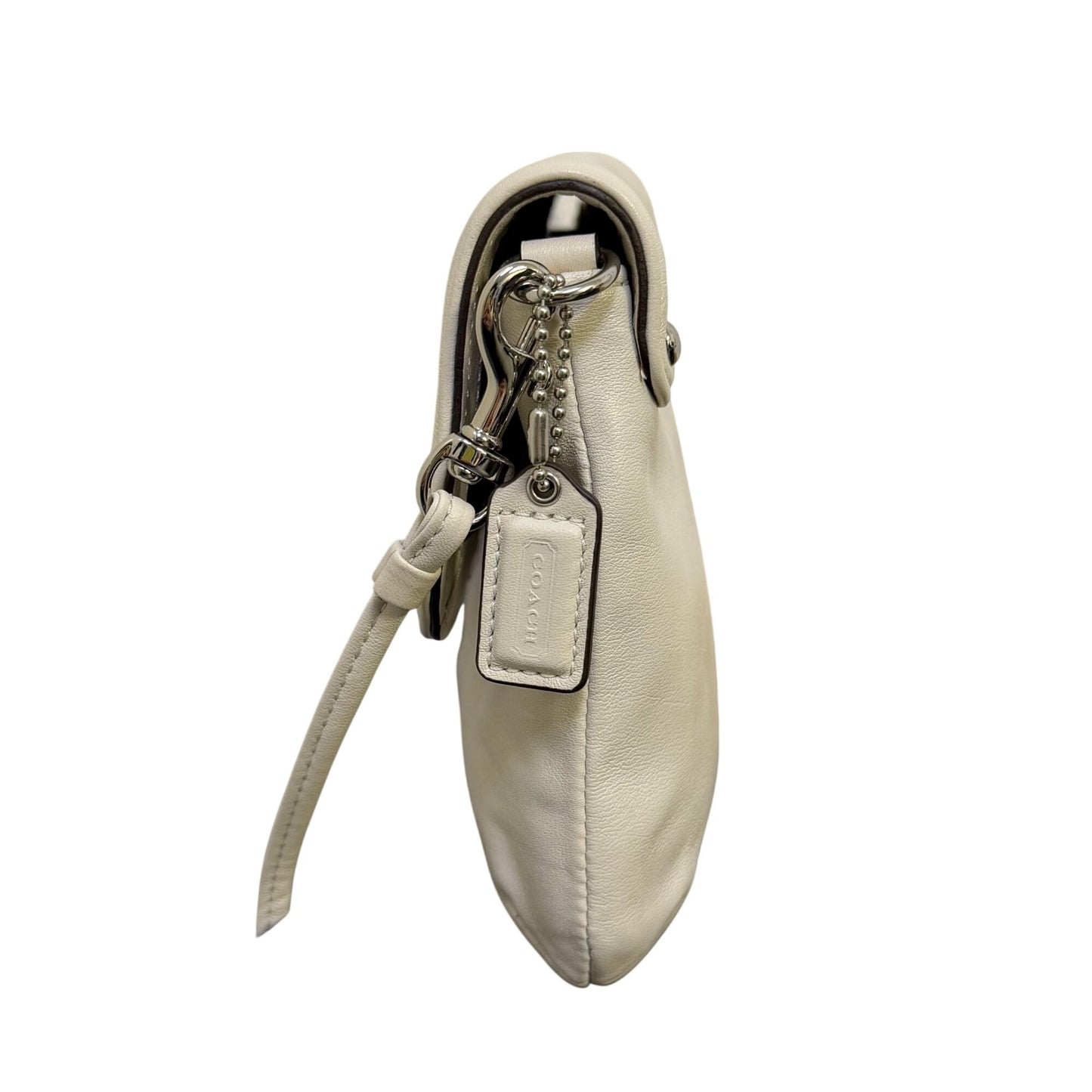 Coach Crossbody Bag Cream Leather With Silver Hardware