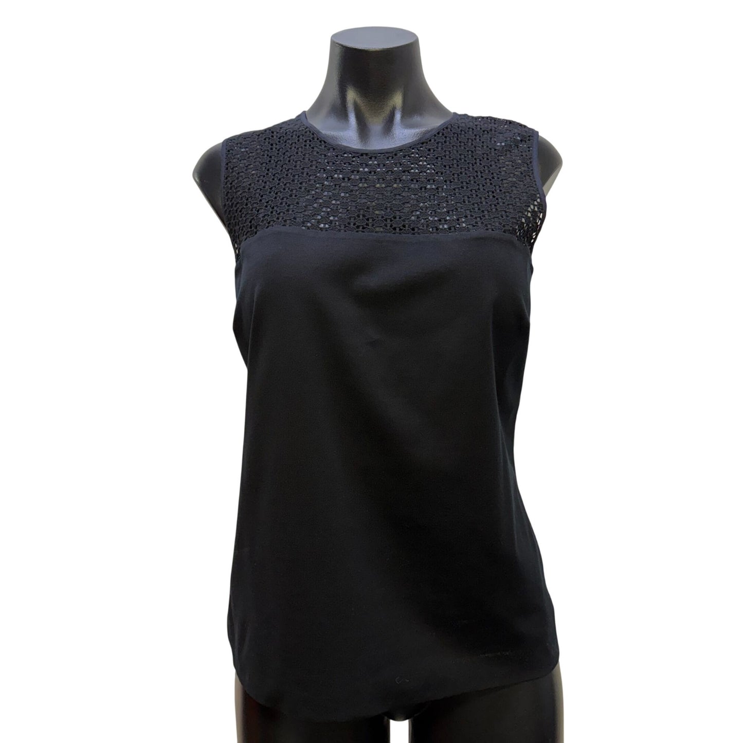 Akris Punto Black Eyelet Pants & Blouse Set Size 10/8