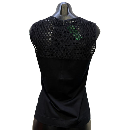 Akris Punto Black Eyelet Pants & Blouse Set Size 10/8