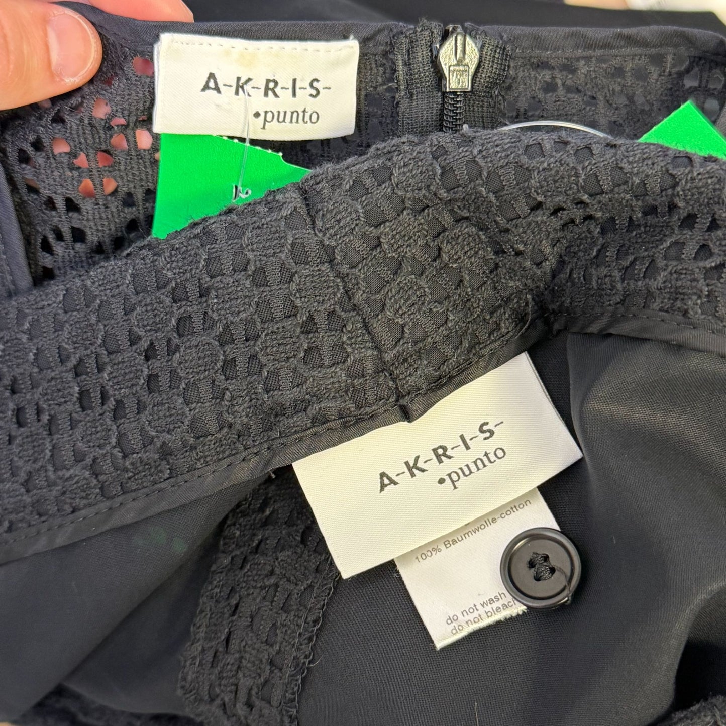 Akris Punto Black Eyelet Pants & Blouse Set Size 10/8