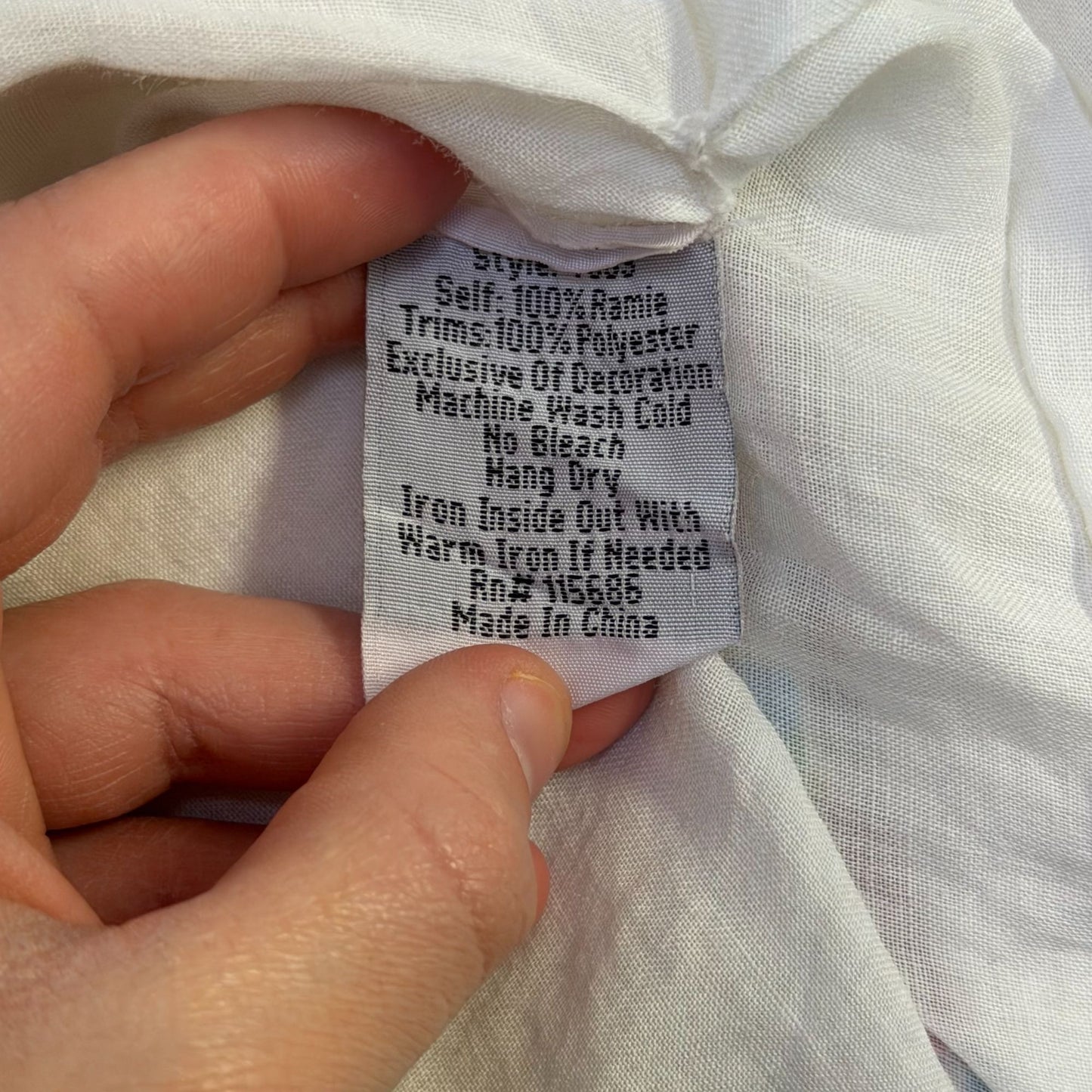 Johnny Was White Embroidered Floral Kaftan Dress XL