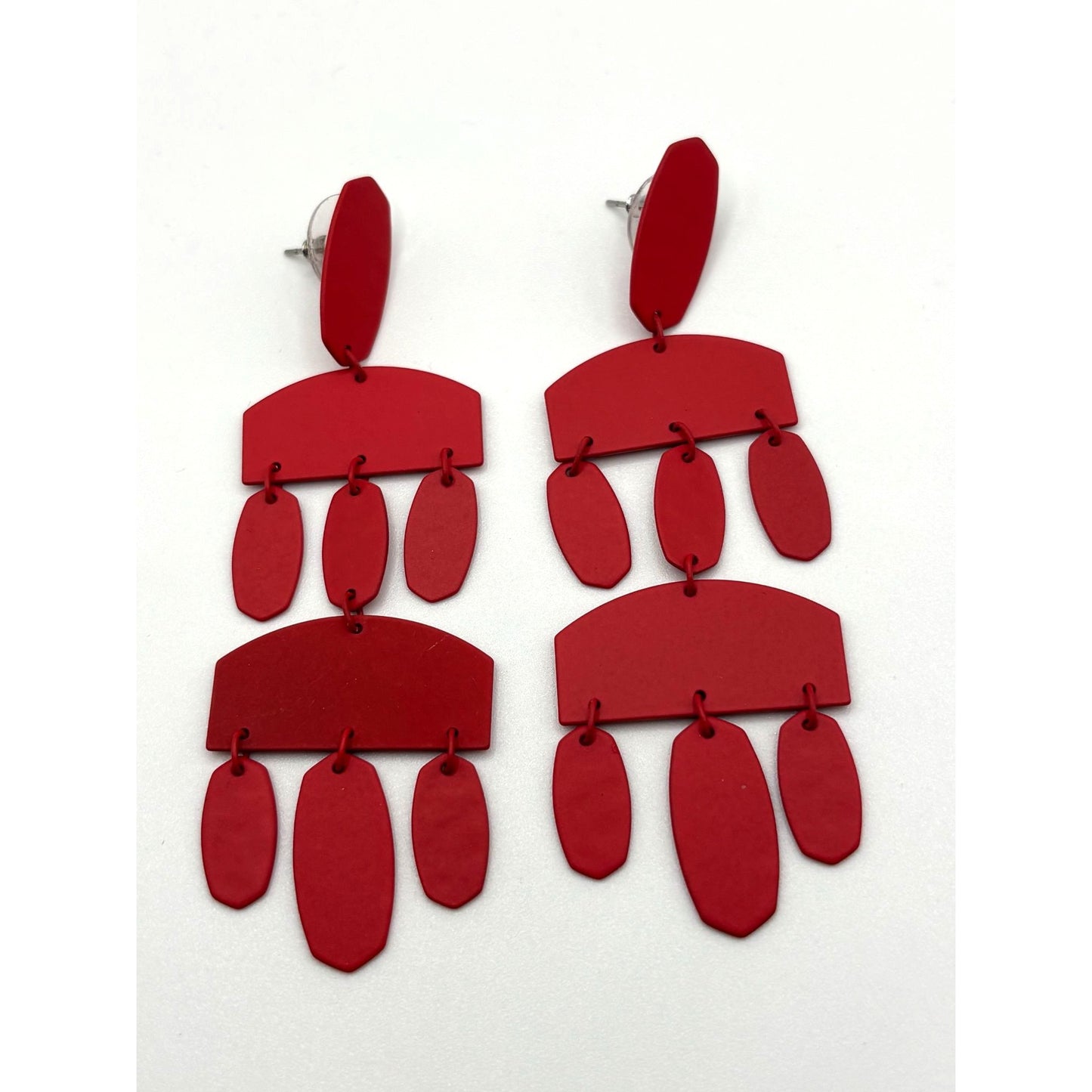 Kendra Scott Red Earrings With Geometric Design