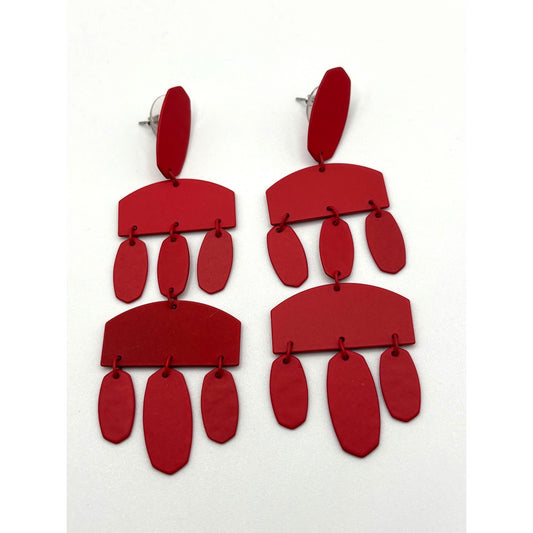 Kendra Scott Red Earrings With Geometric Design