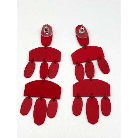 Kendra Scott Red Earrings With Geometric Design