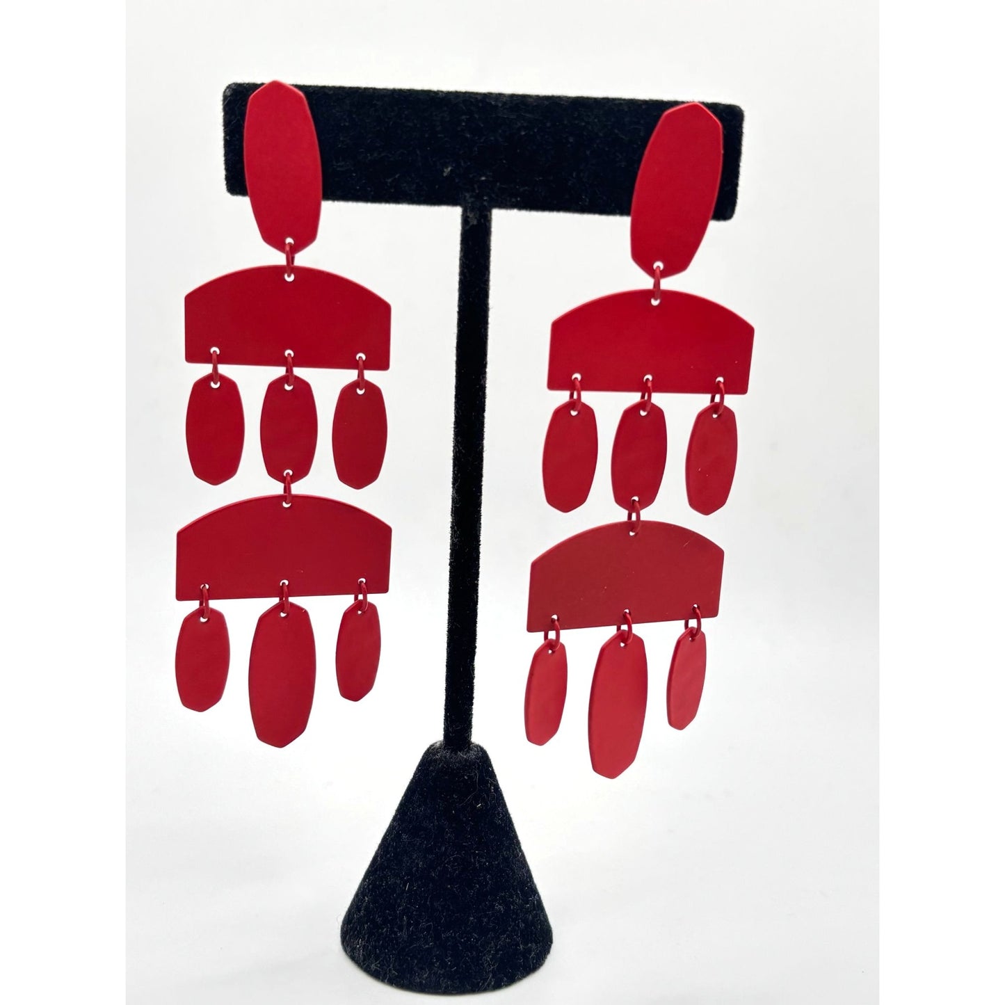 Kendra Scott Red Earrings With Geometric Design