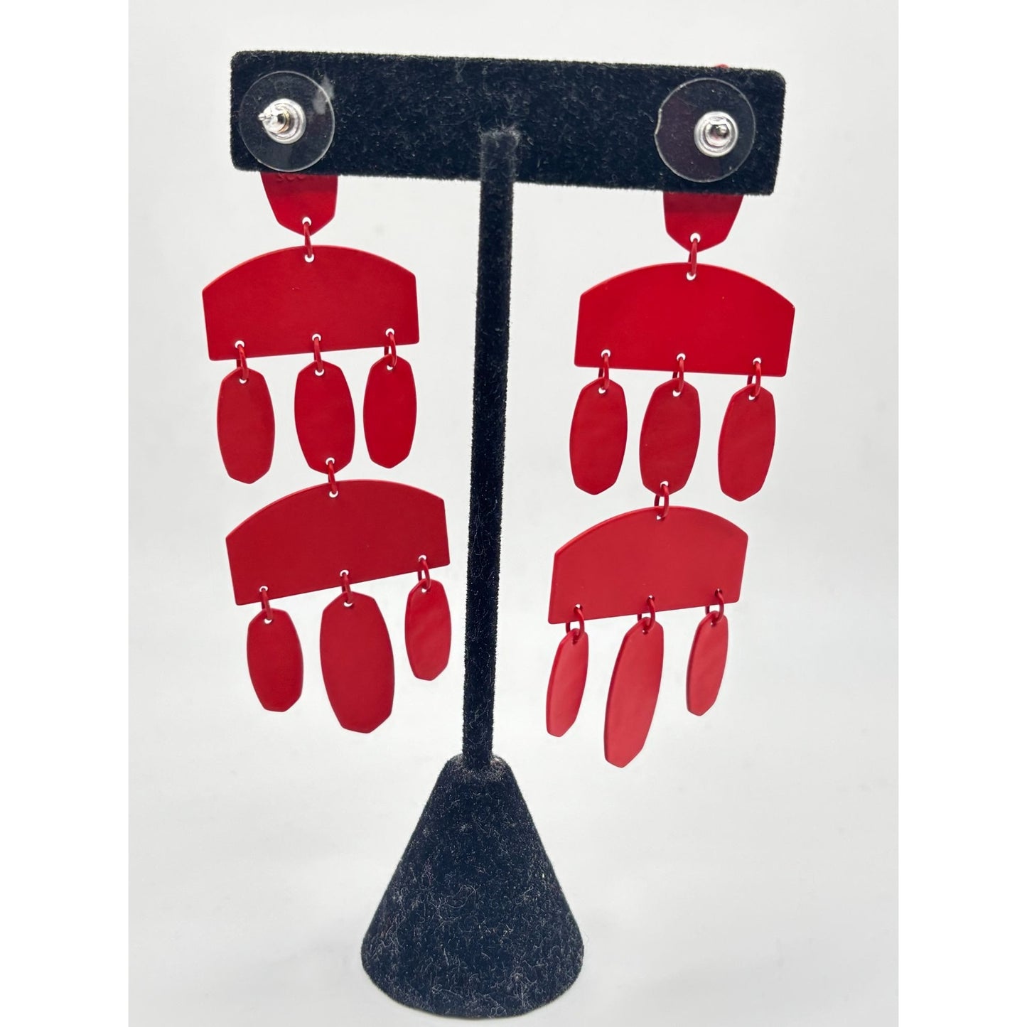 Kendra Scott Red Earrings With Geometric Design