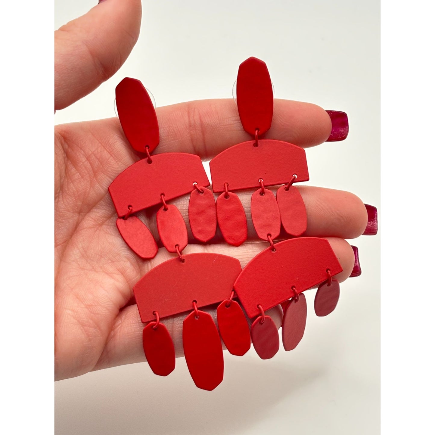 Kendra Scott Red Earrings With Geometric Design