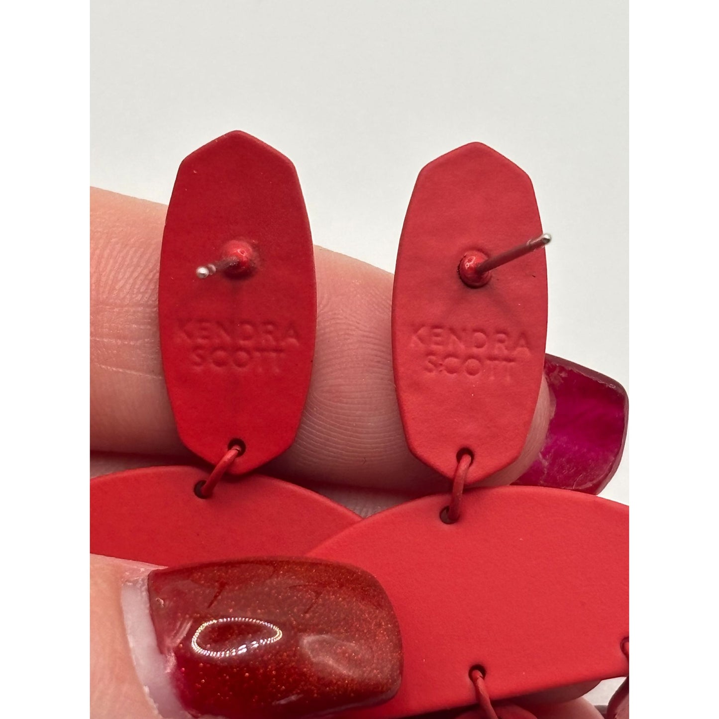 Kendra Scott Red Earrings With Geometric Design