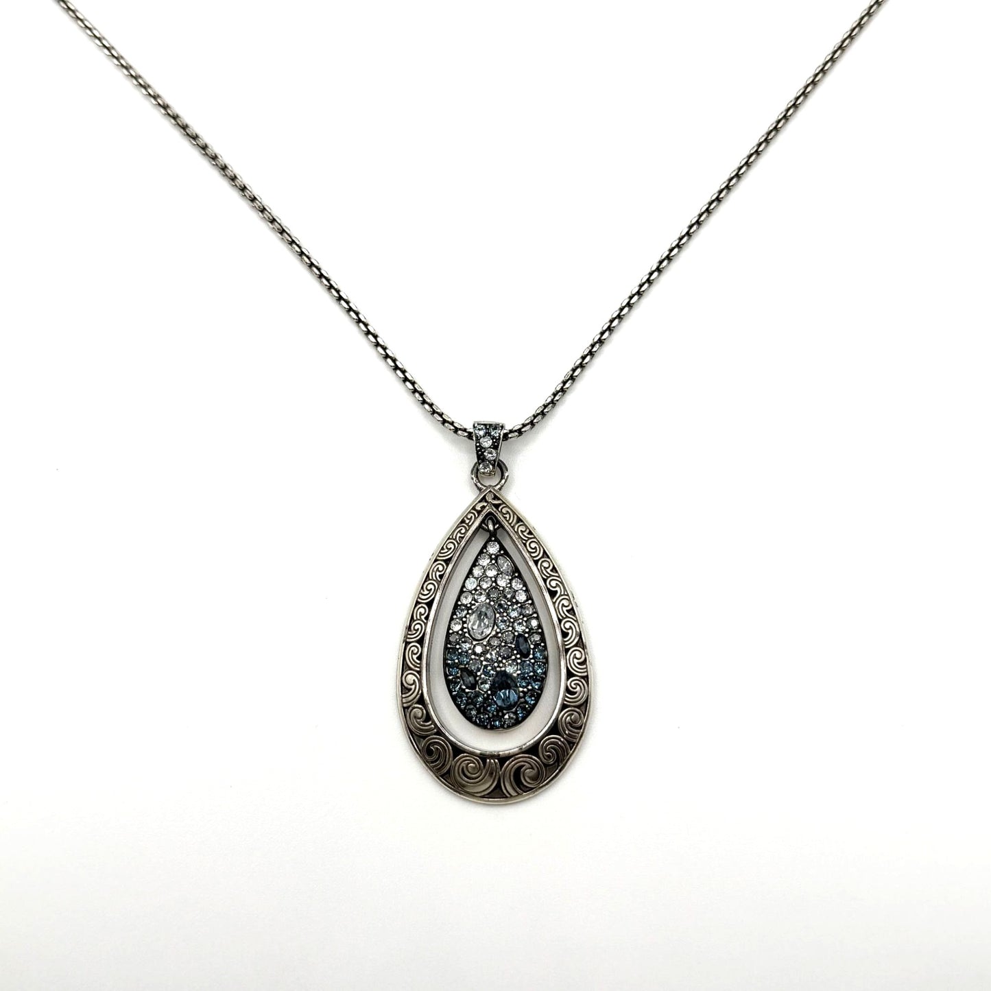 Brighton Crystal Voyage "Counting My Blessings" Teardrop Pendant Necklace