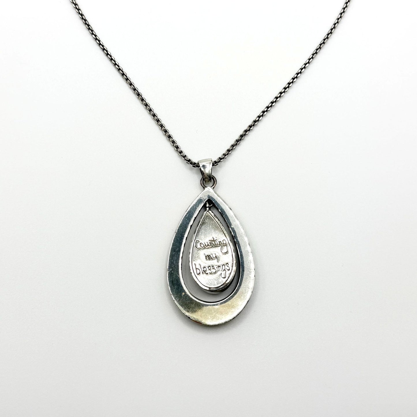 Brighton Crystal Voyage "Counting My Blessings" Teardrop Pendant Necklace