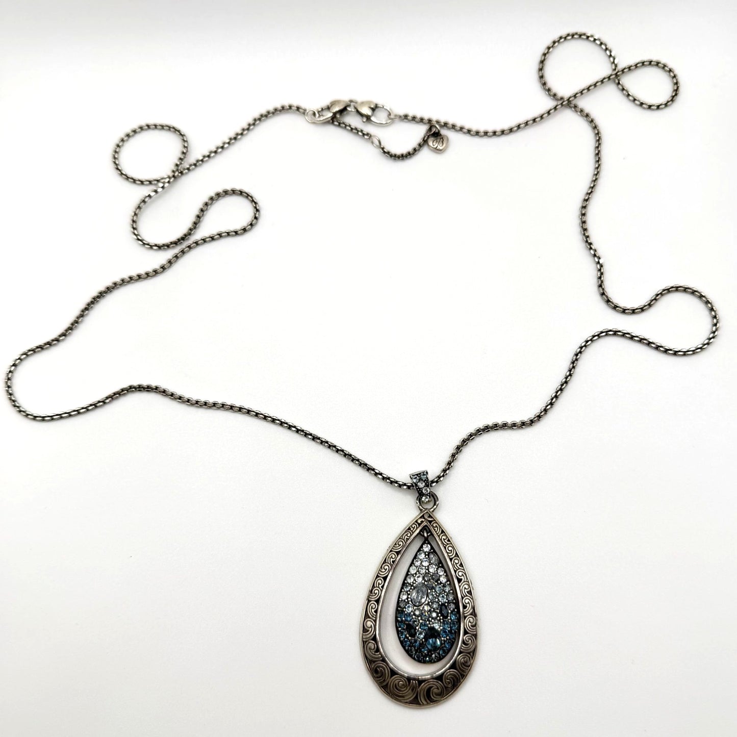 Brighton Crystal Voyage "Counting My Blessings" Teardrop Pendant Necklace
