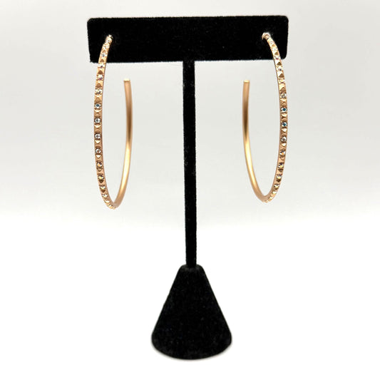Kendra Scott Veronica Hoop Earrings Rose Gold Crystal Accents