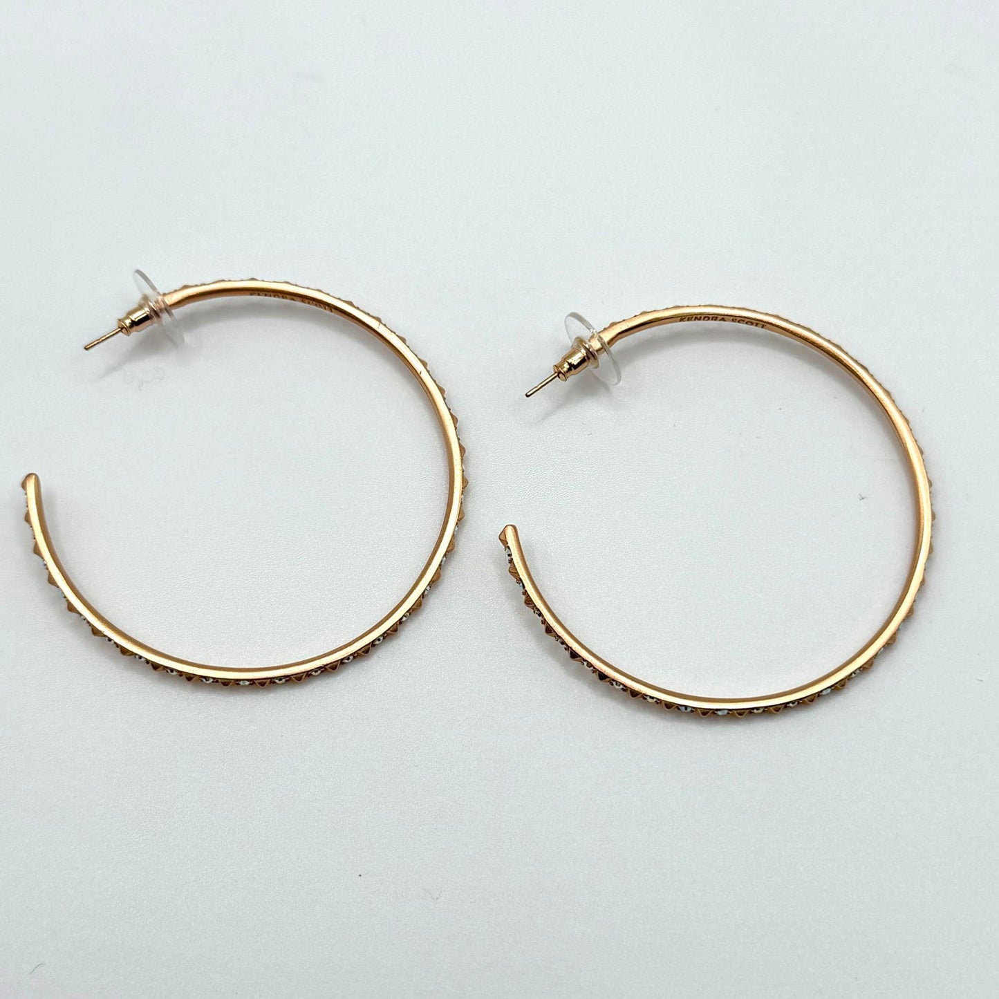 Kendra Scott Veronica Hoop Earrings Rose Gold Crystal Accents