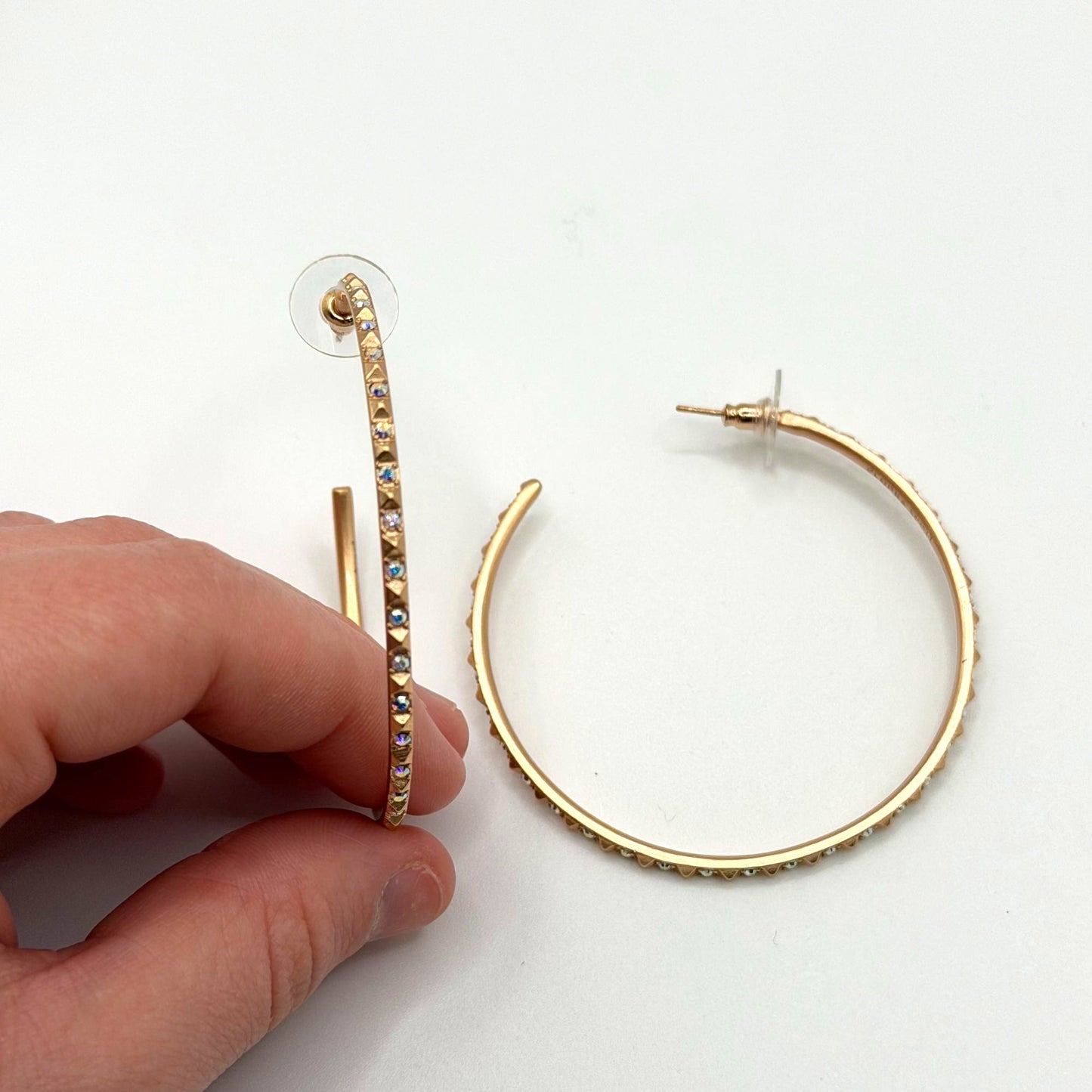 Kendra Scott Veronica Hoop Earrings Rose Gold Crystal Accents
