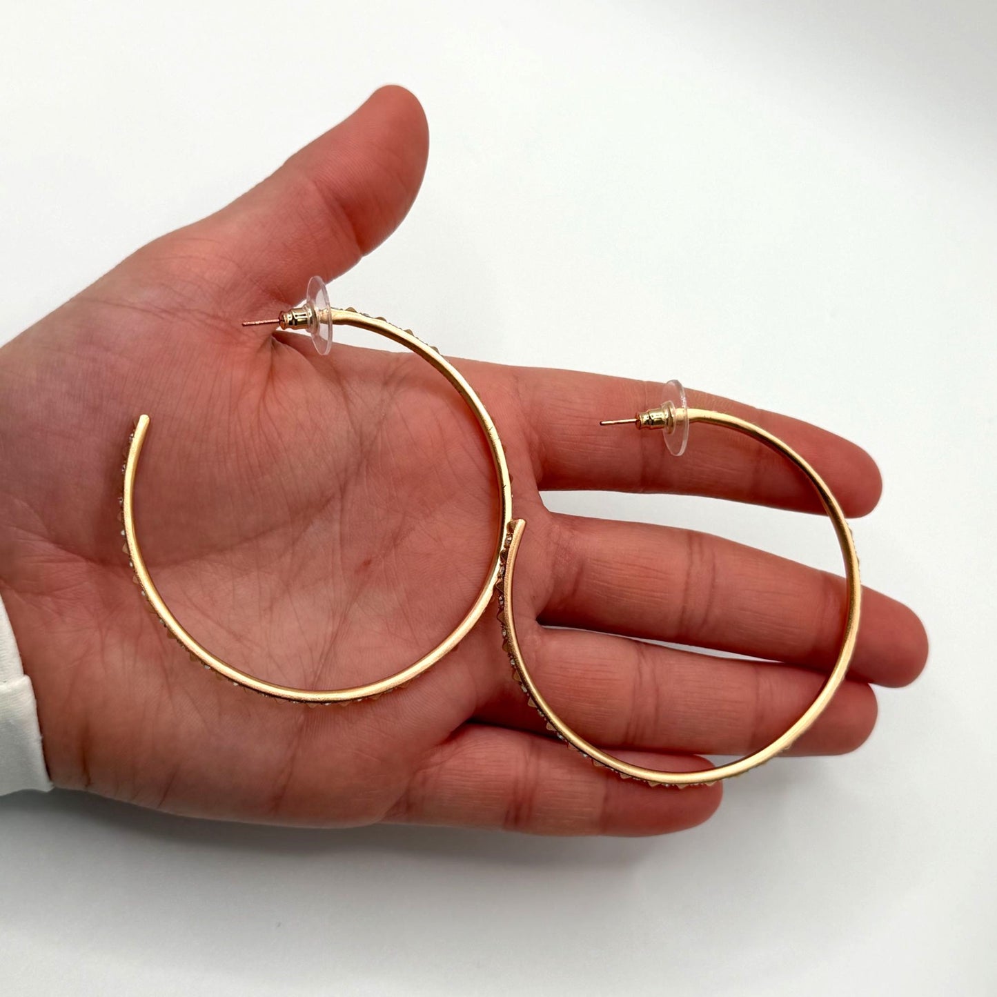 Kendra Scott Veronica Hoop Earrings Rose Gold Crystal Accents