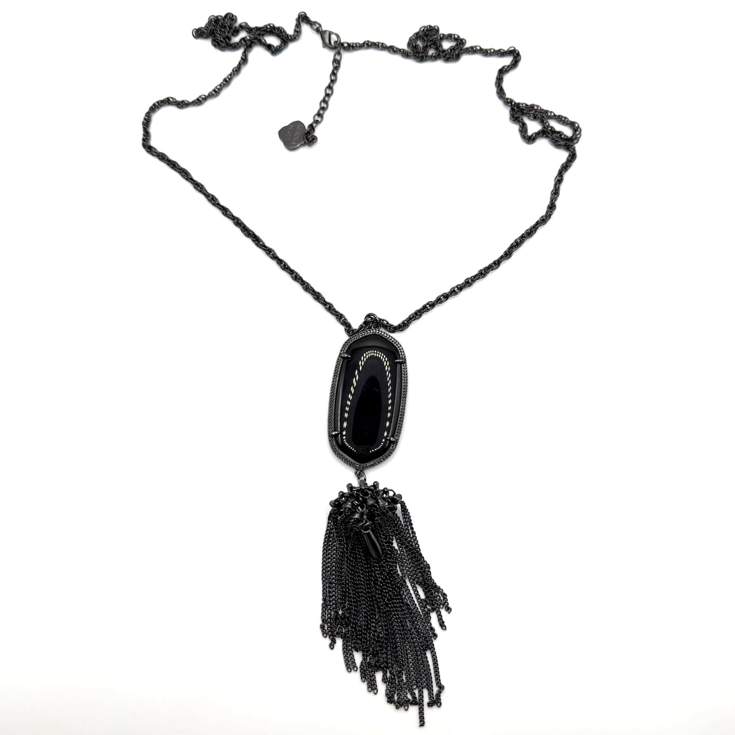 Kendra Scott Black Tassel Pendant Necklace With Long Chain