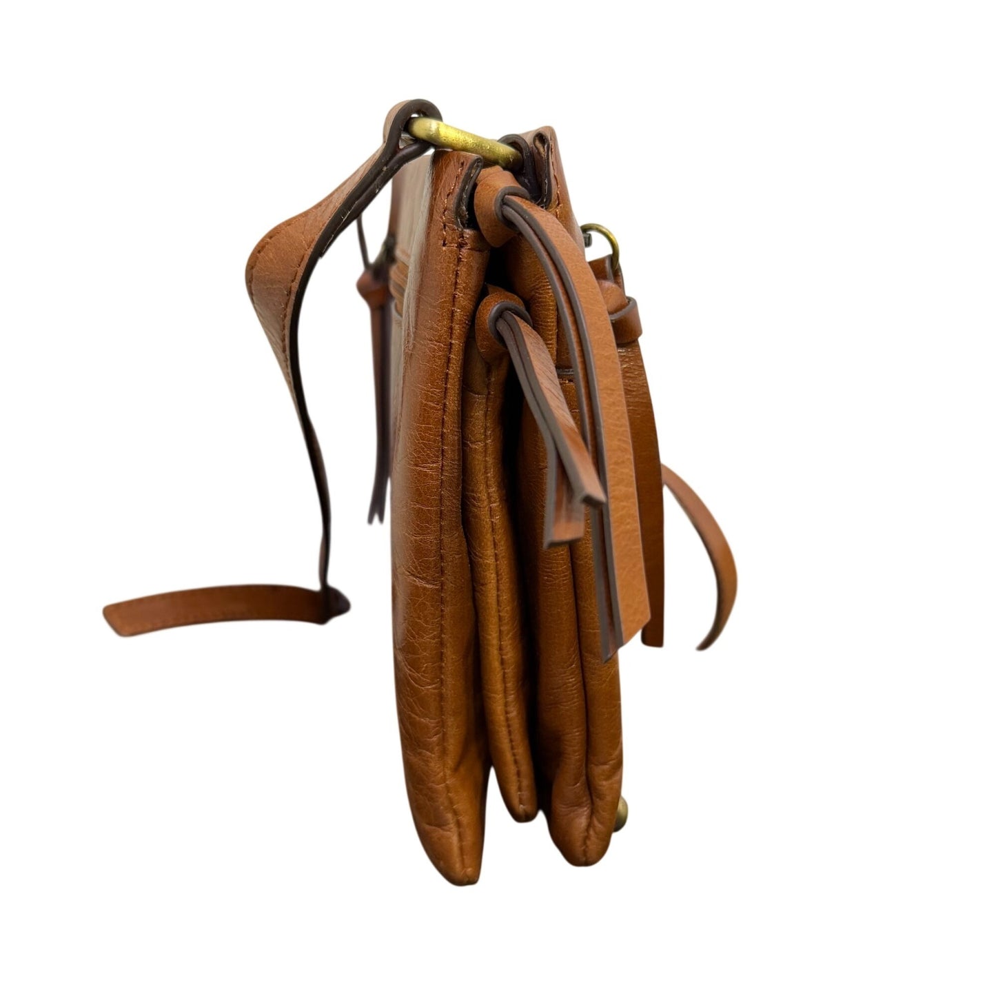 NWOT Lodis Brown Leather Crossbody Bag With Adjustable Strap