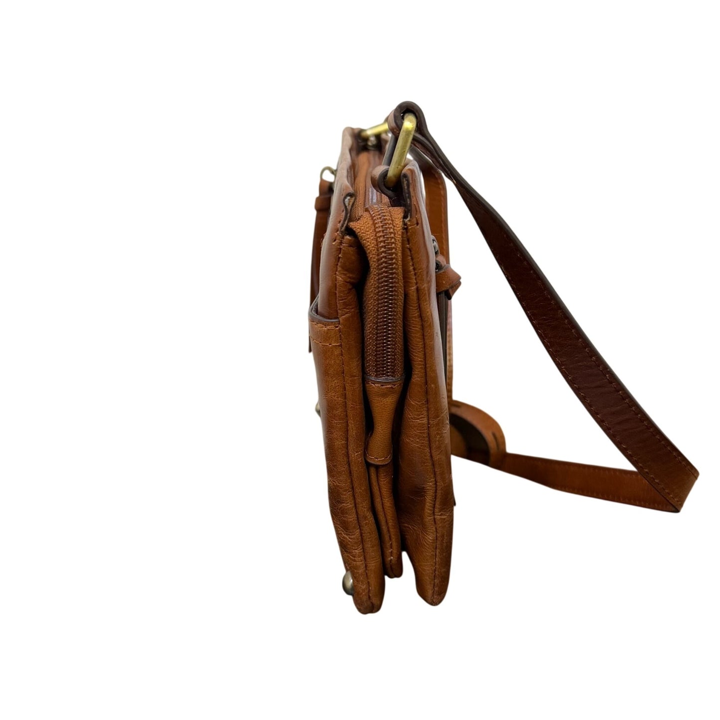 NWOT Lodis Brown Leather Crossbody Bag With Adjustable Strap