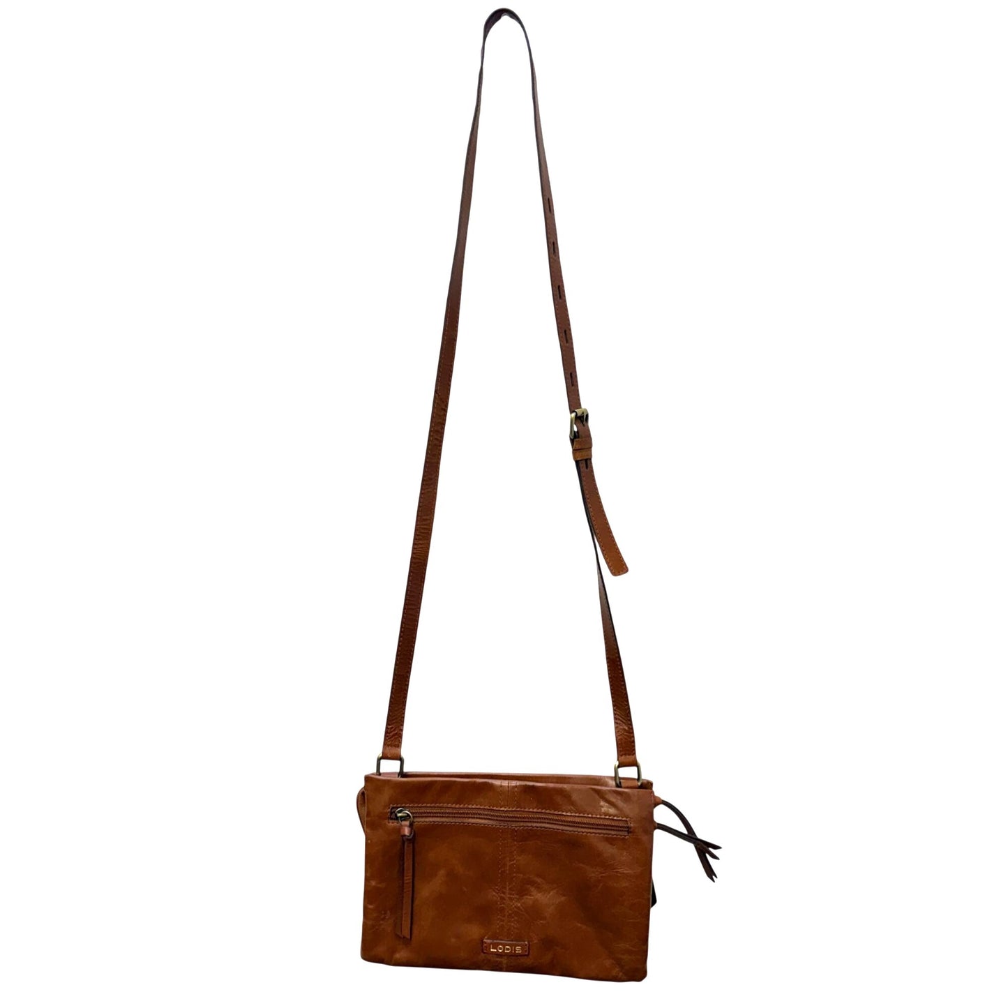 NWOT Lodis Brown Leather Crossbody Bag With Adjustable Strap