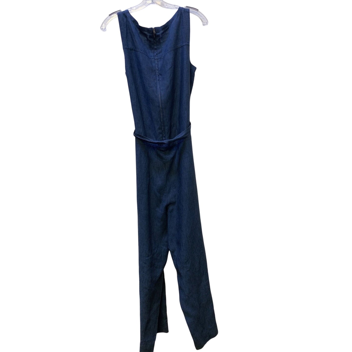 Eileen Fisher Blue Linen Jumpsuit W/Belted Size Small