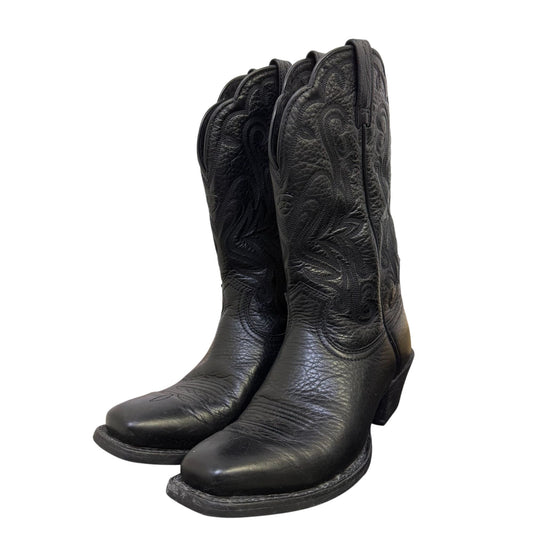 Ariat Western Black Leather Boots Square Toe Size 7