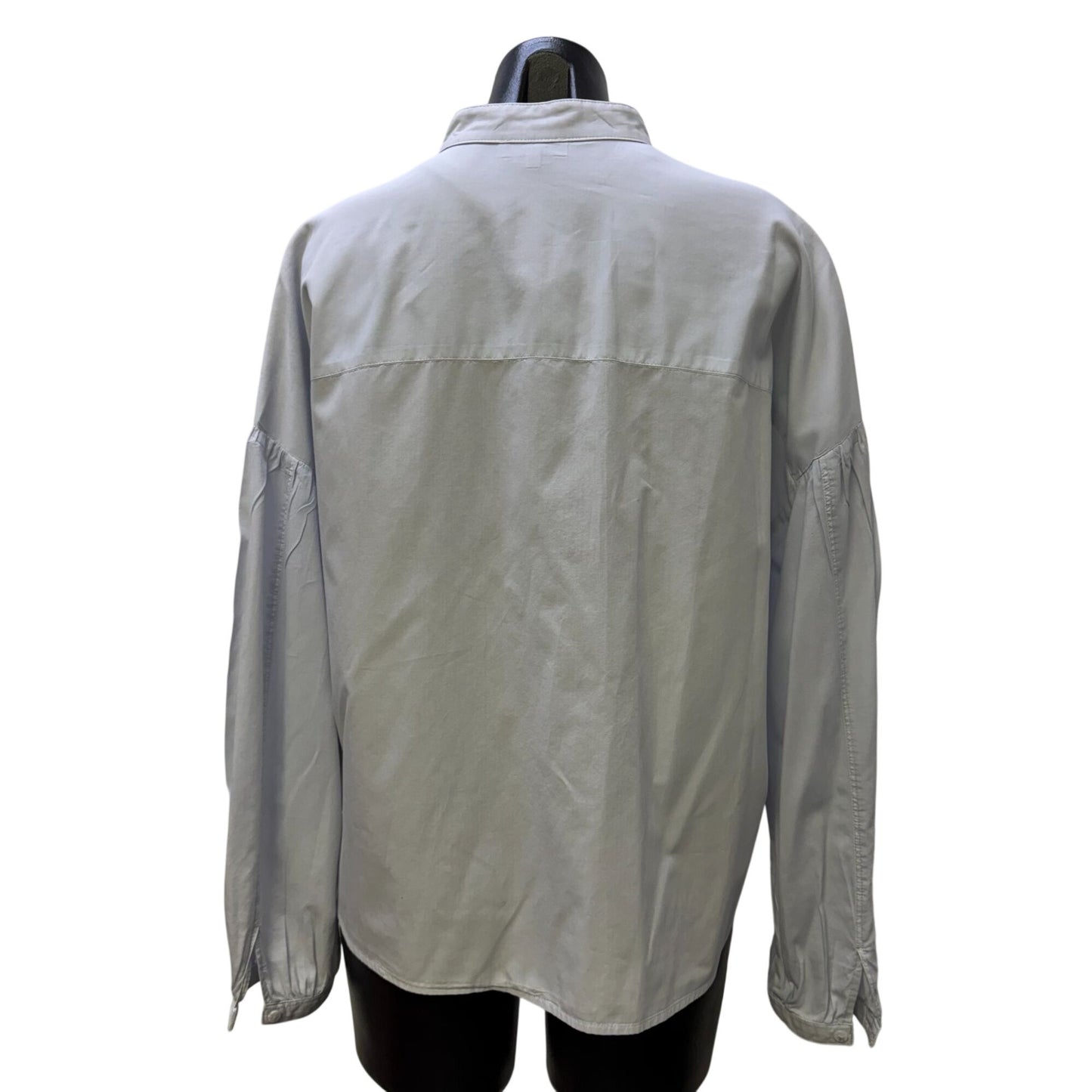 Marc O'Polo Light Blue Mandarin Collar Long-Sleeve Blouse Size 38/M