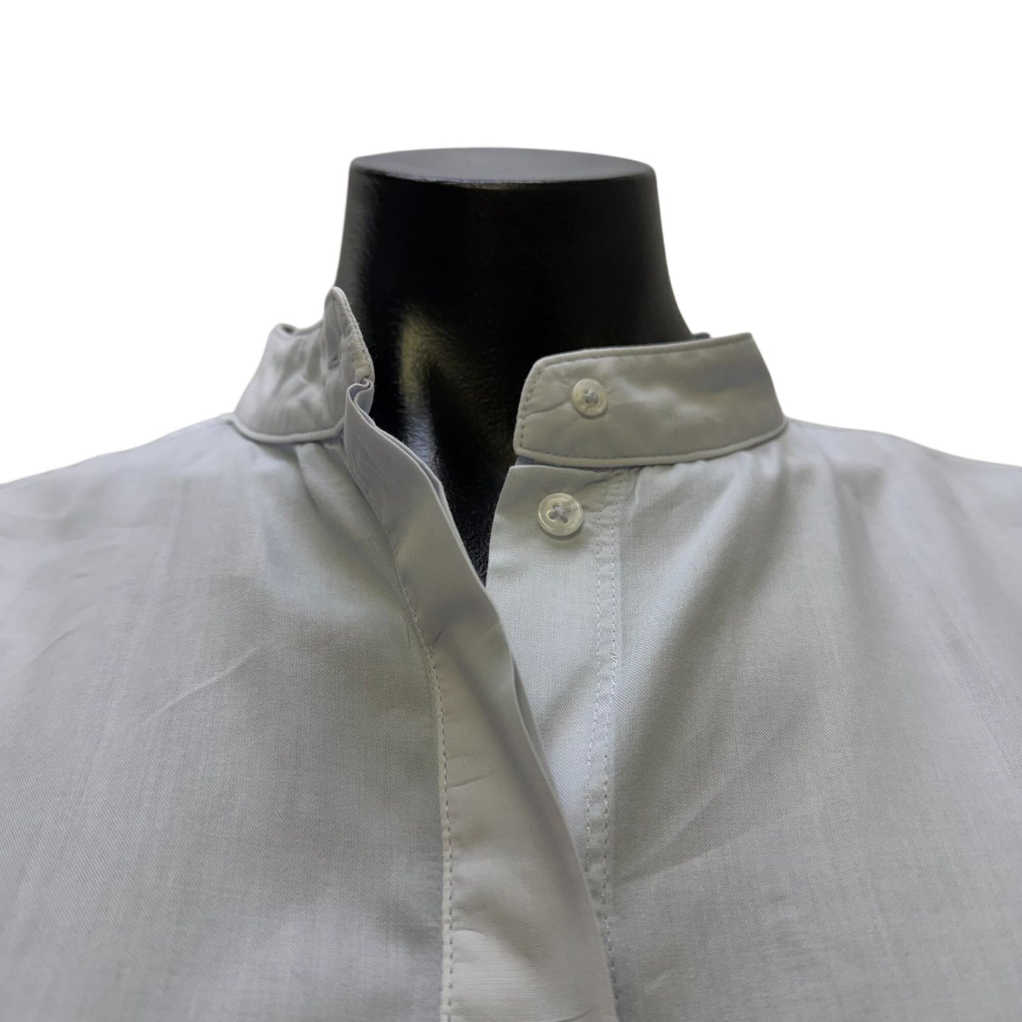 Marc O'Polo Light Blue Mandarin Collar Long-Sleeve Blouse Size 38/M
