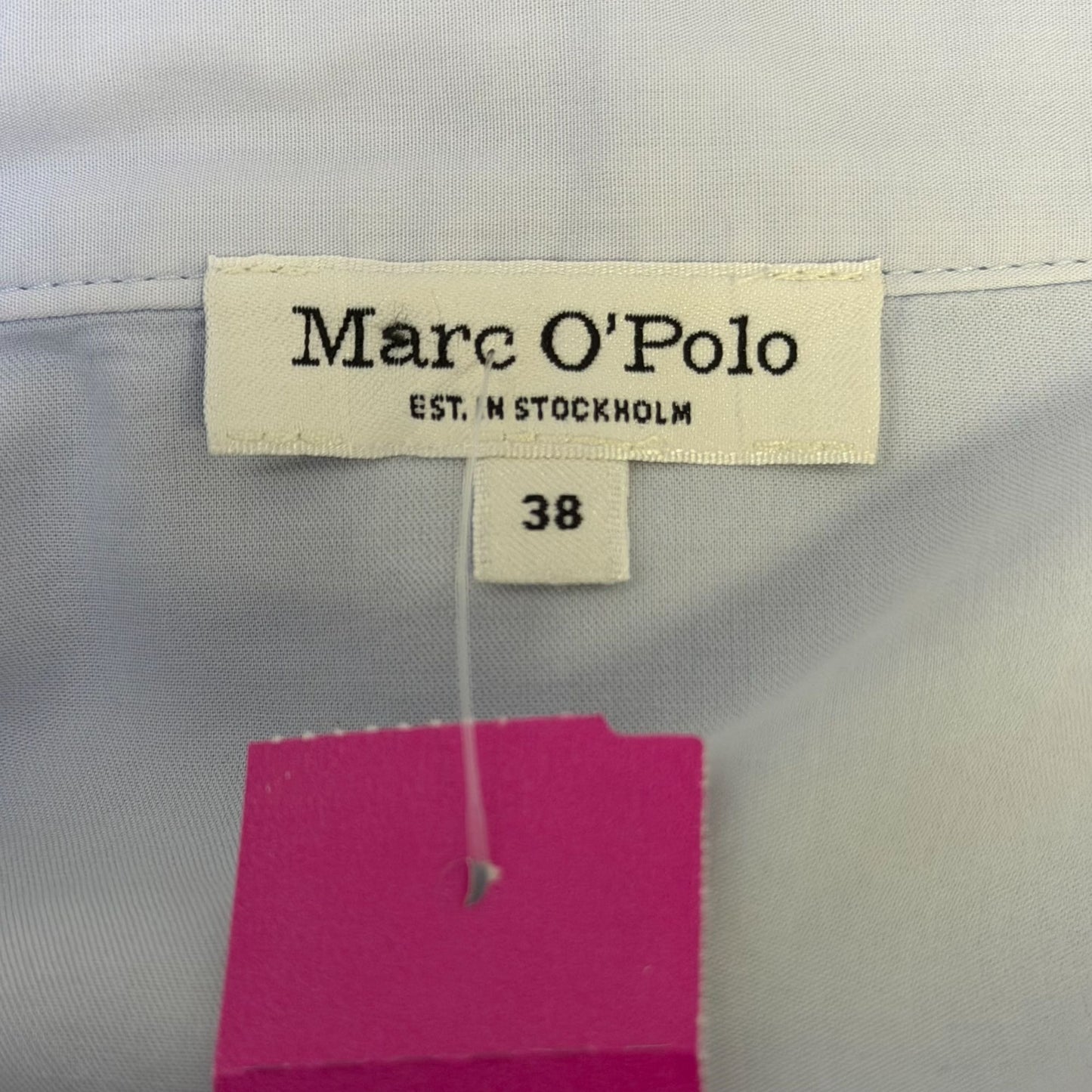 Marc O'Polo Light Blue Mandarin Collar Long-Sleeve Blouse Size 38/M