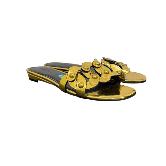 Rebecca Minkoff Gold Chain-Link Slide Sandals 7.5