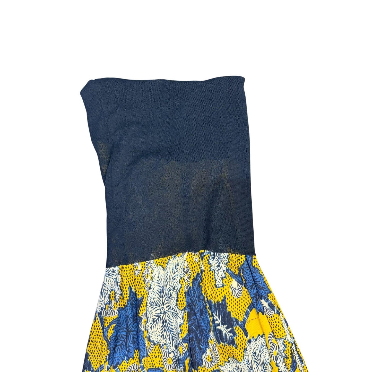 Jean Paul Gaultier Soleil Yellow & Navy Wide-Leg Pants Floral Pattern S