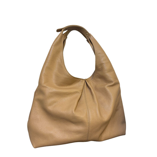 Laggo Soft Leather Hobo Shoulder Bag Camel Textured Handbag